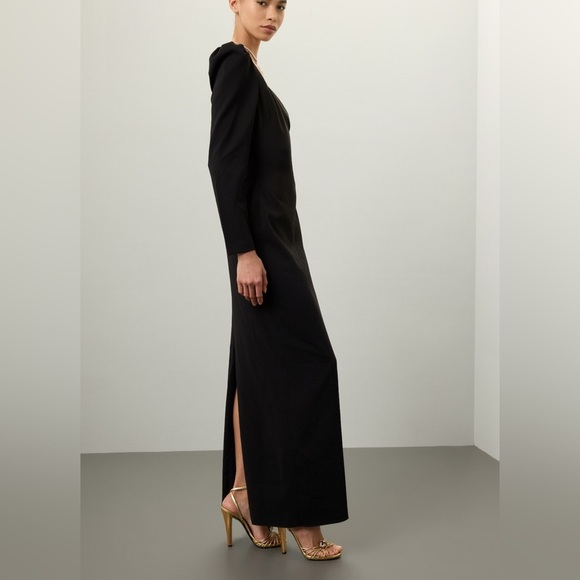 Badgley Mischka Black Long Sleeve Gown - Picture 3 of 15